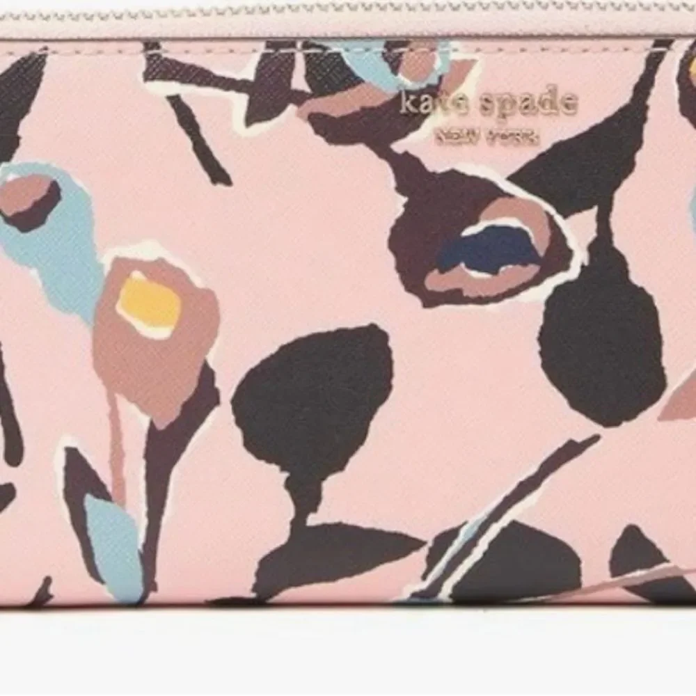 Kate Spade Cameron Paper Rose Pink Continental wallet coin purse id accessory